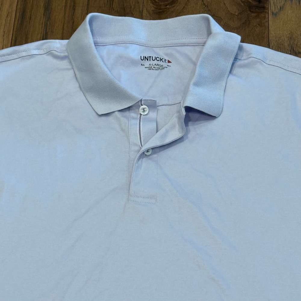 UNTUCKit Damaschino Lavender Cotton Polo Shirt Mens XL Regular Fit 35510